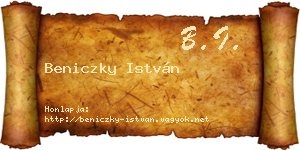 Beniczky István névjegykártya
