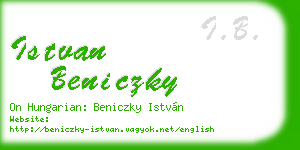 istvan beniczky business card